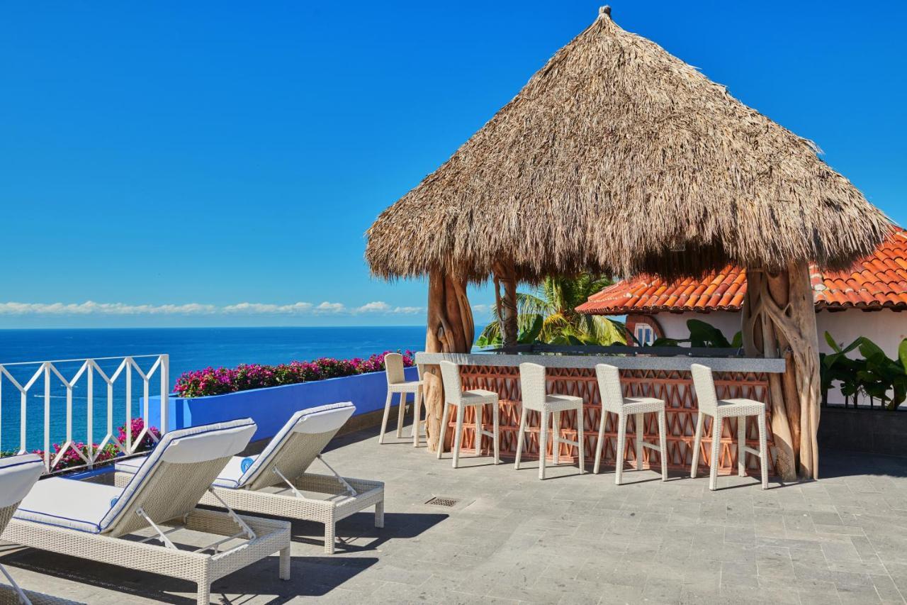 Hotel Luxury Patio Azul (Adults Only) Puerto Vallarta Luaran gambar Rooftop bar at the Hotel El Ganchán